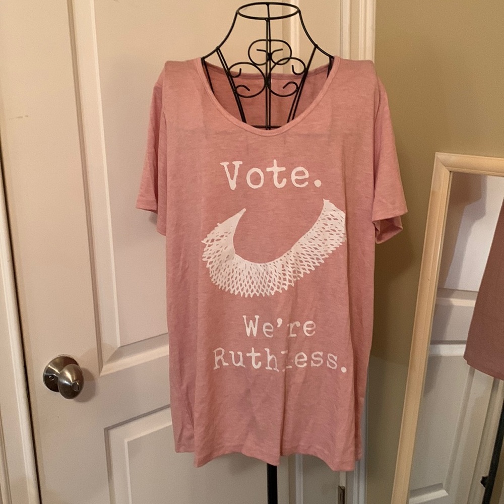 NWOT Vote. We’re Ruthless. Ruth Bader Ginsburg lace collar graphic tee sz2XL
